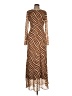 Ownley 100% Polyester Animal Print Brown Casual Dress Size L - photo 1