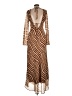 Ownley 100% Polyester Animal Print Brown Casual Dress Size L - photo 2