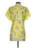 CAbi 100% Polyester Floral Yellow Short Sleeve Blouse Size XS - photo 2