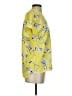 CAbi 100% Polyester Floral Yellow Short Sleeve Blouse Size XS - photo 4