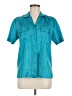 Sheridan Square 100% Polyester Teal Short Sleeve Blouse Size 8 - photo 1