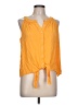 Rose + Olive 100% Rayon Yellow Sleeveless Blouse Size L - photo 1