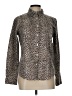 Talbots Animal Print Silver Long Sleeve Blouse Size 10 - photo 1