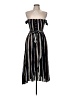 Justify 100% Rayon Stripes Black Casual Dress Size M - photo 1