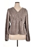 Gap 100% Polyester Metallic Silver Long Sleeve Blouse Size XL (tall) - photo 1