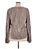 Gap 100% Polyester Metallic Silver Long Sleeve Blouse Size XL (tall) - photo 2