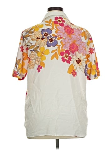 Johnny Was Short Sleeve Silk Top (view 2)