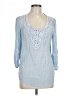 Indigo Rose Blue 3/4 Sleeve Blouse Size L - photo 1