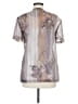 Unbranded 100% Polyester Gray Short Sleeve Blouse Size M - photo 2