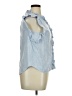Dylan 100% Cotton Blue Sleeveless Button-Down Shirt Size L - photo 4