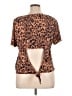 Cato Animal Print Brown Short Sleeve Top Size XL - photo 2