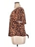 Cato Animal Print Brown Short Sleeve Top Size XL - photo 5