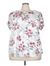 AUW Floral Silver Short Sleeve Blouse Size 3X - photo 1
