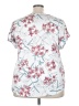 AUW Floral Silver Short Sleeve Blouse Size 3X - photo 2