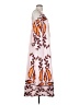 Unbranded 100% Polyester Print Orange Casual Dress Size S - photo 4