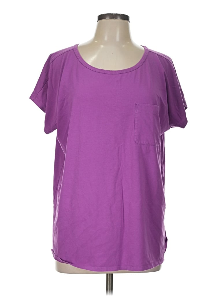 Pre-owned Jjill Short Sleeve T-shirt In Purple