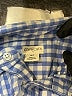 Crewcuts Outlet Checkered-gingham Blue Short Sleeve Button-Down Shirt Size 6 - 7 - photo 3