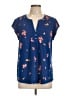 Daniel Rainn Blue Short Sleeve Blouse Size L - photo 1