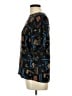 Sag Harbor 100% Rayon Graphic Black Short Sleeve Blouse Size L - photo 5