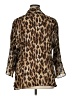 Allison Taylor 100% Polyester Animal Print Brown Long Sleeve Blouse Size 1X - photo 2