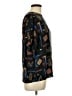 Sag Harbor 100% Rayon Graphic Black Short Sleeve Blouse Size L - photo 4