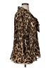 Allison Taylor 100% Polyester Animal Print Brown Long Sleeve Blouse Size 1X - photo 4