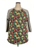 Lularoe Floral Gray 3/4 Sleeve T-Shirt Size XXL (2XL) - photo 1