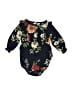 Unbranded Floral Black Long Sleeve Onesie Size 3 - photo 1