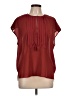 J.Crew 100% Polyester Burgundy Short Sleeve Blouse Size 10 - photo 1