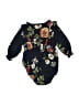 Unbranded Floral Black Long Sleeve Onesie Size 3 - photo 2