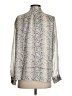 Elie Tahari Animal Print Silver Long Sleeve Blouse Size M - photo 2
