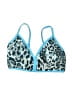 FIVE Animal Print Blue Swimsuit Top Size S - photo 1