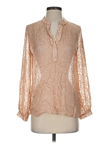 Reiss Long Sleeve Silk Top (view 1)