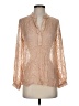 Reiss Tan Long Sleeve Silk Top Size 4 - photo 1