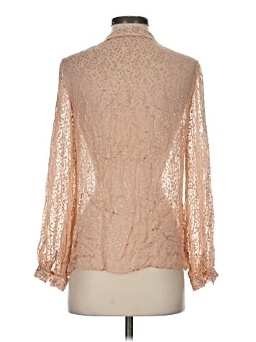 Reiss Long Sleeve Silk Top (view 2)