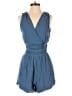 Pink Lily Solid Blue Romper Size S - photo 1