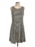 Elle Stripes Gray Casual Dress Size L - photo 1