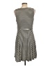Elle Stripes Gray Casual Dress Size L - photo 2