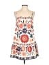 Unbranded 100% Polyester Print Orange Casual Dress Size S - photo 1