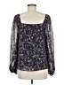 Boden 100% Polyester Blue Long Sleeve Blouse Size 8 - photo 2
