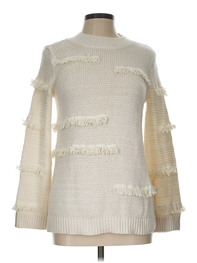 Pre-owned Ann Taylor Loft Pullover Sweater In Ivory