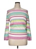 Chaps 100% Cotton Stripes Pink Pullover Sweater Size XL - photo 1