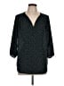 Pleione 100% Polyester Polka Dots Green 3/4 Sleeve Blouse Size L - photo 1