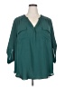 Torrid 100% Polyester Teal 3/4 Sleeve Blouse Size 3X Plus (3) - photo 1
