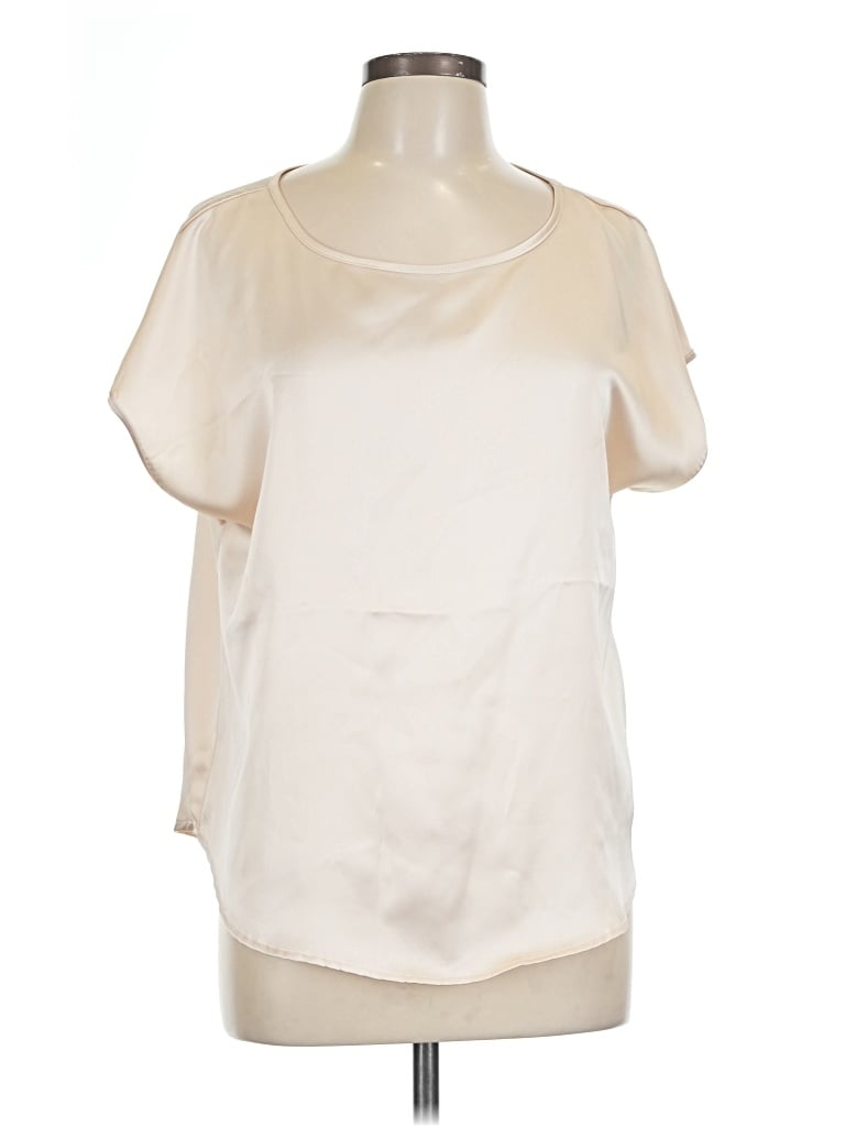Pre-owned Nicole Miller Short Sleeve Blouse In Ivory