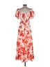 Unbranded Floral Orange Red Cocktail Dress Size S (estimated) - photo 2