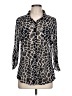 Eden & Olivia Animal Print Silver 3/4 Sleeve Blouse Size L - photo 1