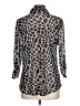 Eden & Olivia Animal Print Silver 3/4 Sleeve Blouse Size L - photo 2
