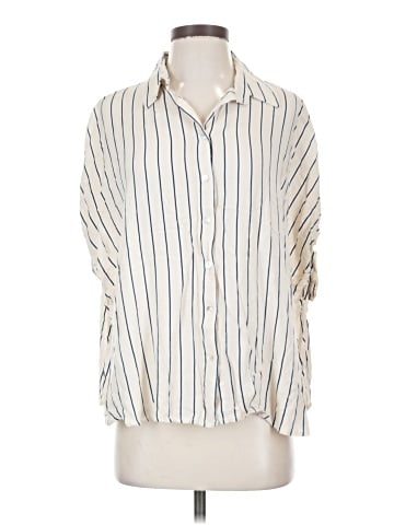 She + Sky 3/4 Sleeve Button-Down Shirt (view 1)