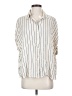 She + Sky 100% Rayon Stripes Ivory 3/4 Sleeve Button-Down Shirt Size S - photo 1